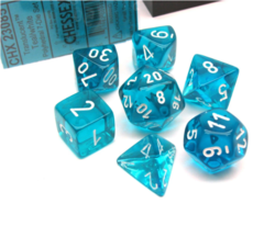 Teal w/White Translucent Poly Set (7)